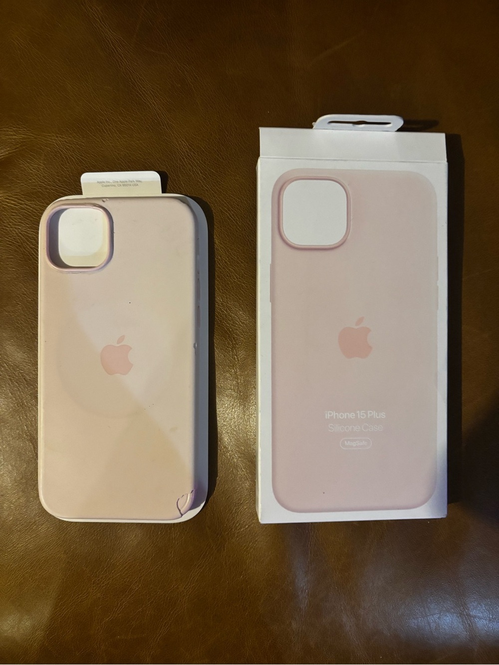 Apple Pink Silicone iPhone Case for iPhone 15 Plus